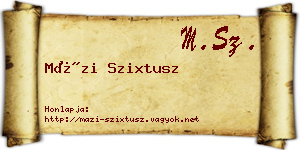 Mázi Szixtusz névjegykártya